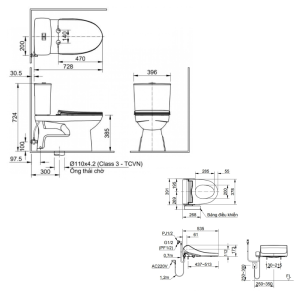 Bồn cầu nắp điện tử INAX AC-514A+CW-H18VN 2 khối - ảnh 2