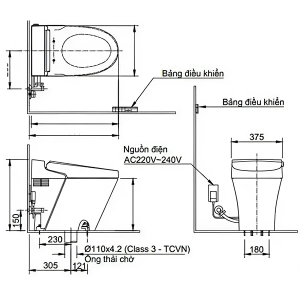 Bồn cầu thông minh INAX AC-G216VN/BW1 (ACG216VN) Satis G - ảnh 3