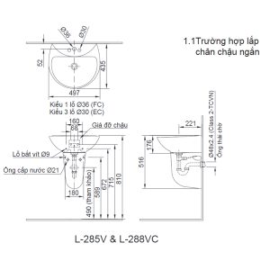 Chân Chậu Ngắn Lavabo INAX L-288VC Gắn Tường Cao Cấp - ảnh 4