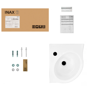 Chậu góc treo tường INAX L-281V (L281V) cỡ nhỏ 380x350mm - ảnh 3