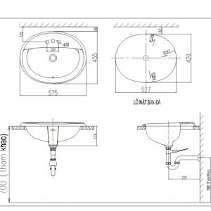 Chậu Rửa Lavabo Âm Bàn Inax L-2395V Dương Vành - ảnh 2