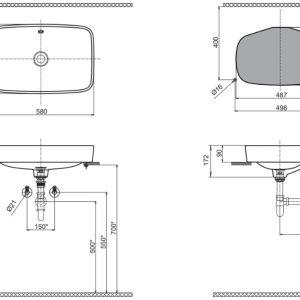 Chậu Rửa Lavabo Inax AL-299V Đặt Bàn Men Aqua Ceramic - ảnh 2