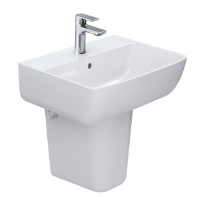 Chậu rửa lavabo INAX AL-312V treo tường kèm chân ngắn L-298VC (AL-312/L-298VC)