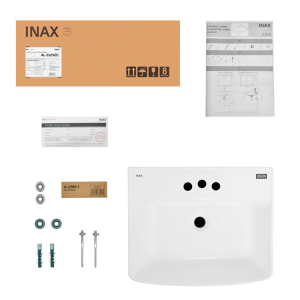 Chậu rửa lavabo INAX AL-312V treo tường kèm chân ngắn L-298VC (AL-312/L-298VC) - ảnh 3