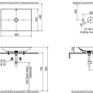 Chậu Rửa Lavabo Inax AL-S610V Đặt Bàn Men AquaCeramic - ảnh 2