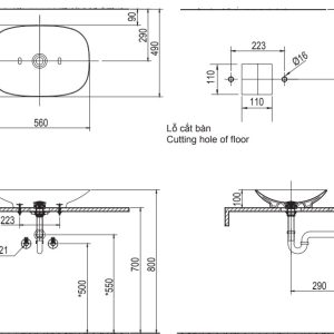 Chậu Rửa Lavabo Inax AL-S620V Đặt Bàn Men Aqua Ceramic - ảnh 2