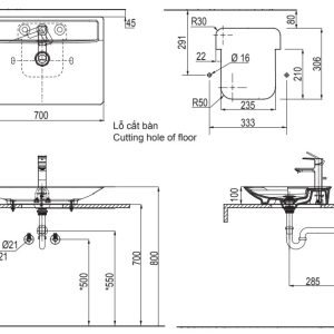 Chậu Rửa Lavabo Inax AL-S630V Đặt Bàn Aqua Ceramic - ảnh 2