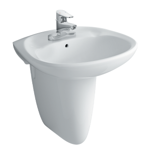 Chậu rửa lavabo INAX L-284V treo tường kèm chân ngắn L-284VC (L-284V/L-284VC)