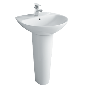 Chậu Rửa Lavabo Inax L-285V Treo Tường Kèm Chân Chậu L-288VD Đặt Sàn (L-285V/L-288VD)