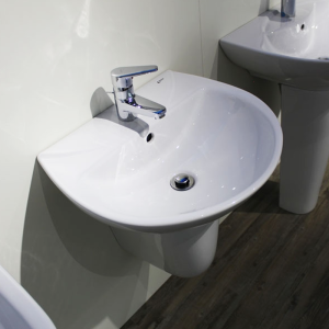 Chậu rửa lavabo INAX L-285V treo tường kèm chân ngắn L-288VC (L-285V/L-288VC) - ảnh 5