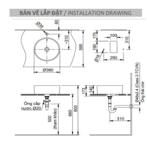Chậu Rửa Lavabo Inax L-295V Đặt Bàn Tròn - ảnh 2