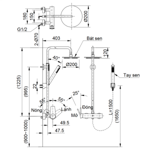 Vòi cây sen tắm nóng lạnh INAX BFV-71S cao cấp - ảnh 3