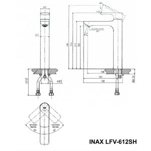 Vòi Chậu Lavabo Đặt Bàn Inax LFV-612SH Nóng Lạnh (LFV612SH) - ảnh 2