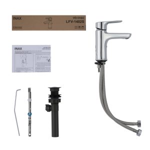 Vòi Chậu Lavabo Inax LFV-1402S Nóng Lạnh kèm Trụ Xả Ty - ảnh 2