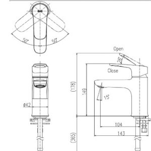 Vòi Chậu Lavabo Inax LFV-1402S-R Nóng Lạnh Kèm Trụ Xả Lật - ảnh 3