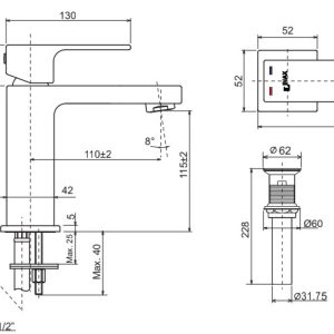 Vòi Chậu Lavabo Inax LFV-402S Nóng Lạnh - ảnh 2