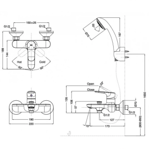 Vòi hoa sen INAX BFV-1403S-7C nóng lạnh Aqua Power - ảnh 3