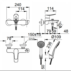 Vòi hoa sen INAX BFV-503S nóng lạnh cao cấp - ảnh 2