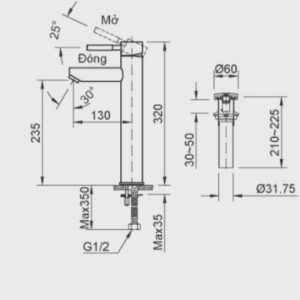 Vòi Lavabo Đặt Bàn Inax LFV-8000SH2 Nóng Lạnh Cổ Cao - ảnh 2