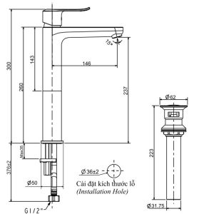 Vòi Lavabo Inax LFV-2012SH Đặt Bàn Cổ Cao - ảnh 2