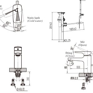 Vòi Lavabo Inax LFV-5002S Nóng lạnh Ecohandle - ảnh 2