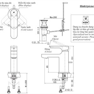 Vòi Lavabo Inax LFV-6002S Nóng Lạnh Gật Gù - ảnh 2