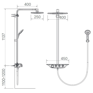 Vòi sen cây nhiệt độ INAX BFV-655T cao cấp kiểu xả thác - ảnh 2