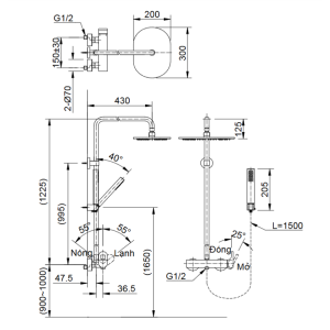 Vòi sen cây tắm INAX BFV-60S nóng lạnh tay sen cao cấp - ảnh 2