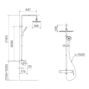 Vòi sen cây tắm INAX BFV-635S nóng lạnh Aqua Power - ảnh 2