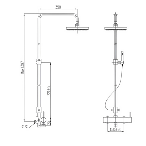 Vòi sen cây tắm INAX BFV-70S nóng lạnh tay sen cách điệu - ảnh 4