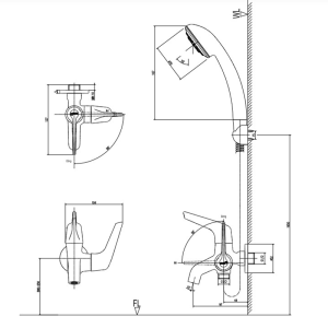 Vòi sen lạnh INAX BFV-17-4C tay sen mạ crom - ảnh 2
