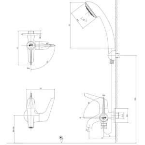 Vòi sen lạnh INAX BFV-17-7C tay sen tăng áp - ảnh 2