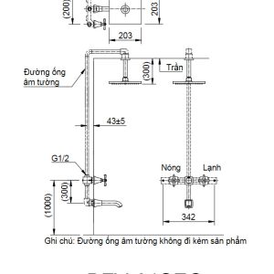 Vòi Sen Tắm Âm Tường Inax BFV-81SEC Nóng Lạnh - ảnh 2