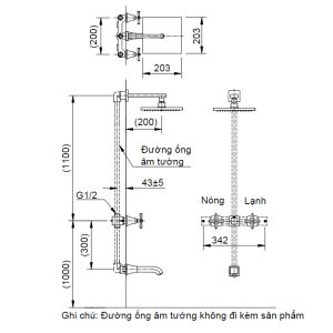 Vòi Sen Tắm Âm Tường Inax BFV-81SEW Nóng Lạnh - ảnh 2