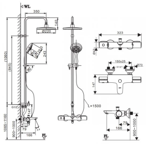 Vòi sen tắm cây BFV-3415T-7C nhiệt độ tăng áp - ảnh 2