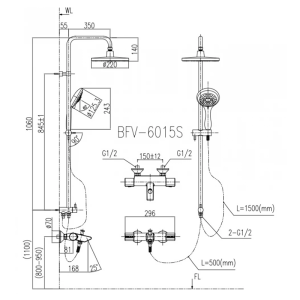 Vòi sen tắm cây INAX BFV-6015S nhiệt độ tự động - ảnh 2