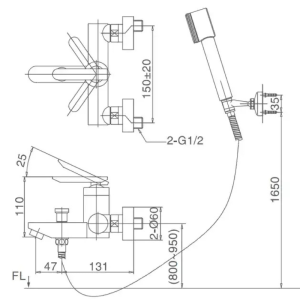 Vòi sen tắm INAX BFV-4000S nóng lạnh cao cấp (BFV4000S) - ảnh 2