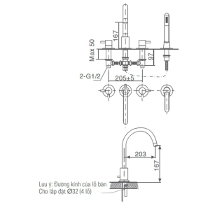 Vòi sen xả bồn tắm INAX BFV-7000B nóng lạnh (BFV7000B) - ảnh 2